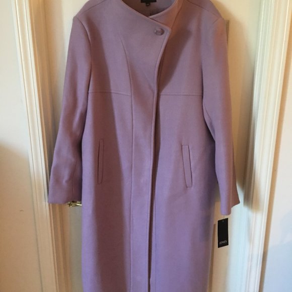 NWT!! JONES NEW YORK Lilac Wool Blend Envelope Collar Coat XXL - Picture 3 of 8